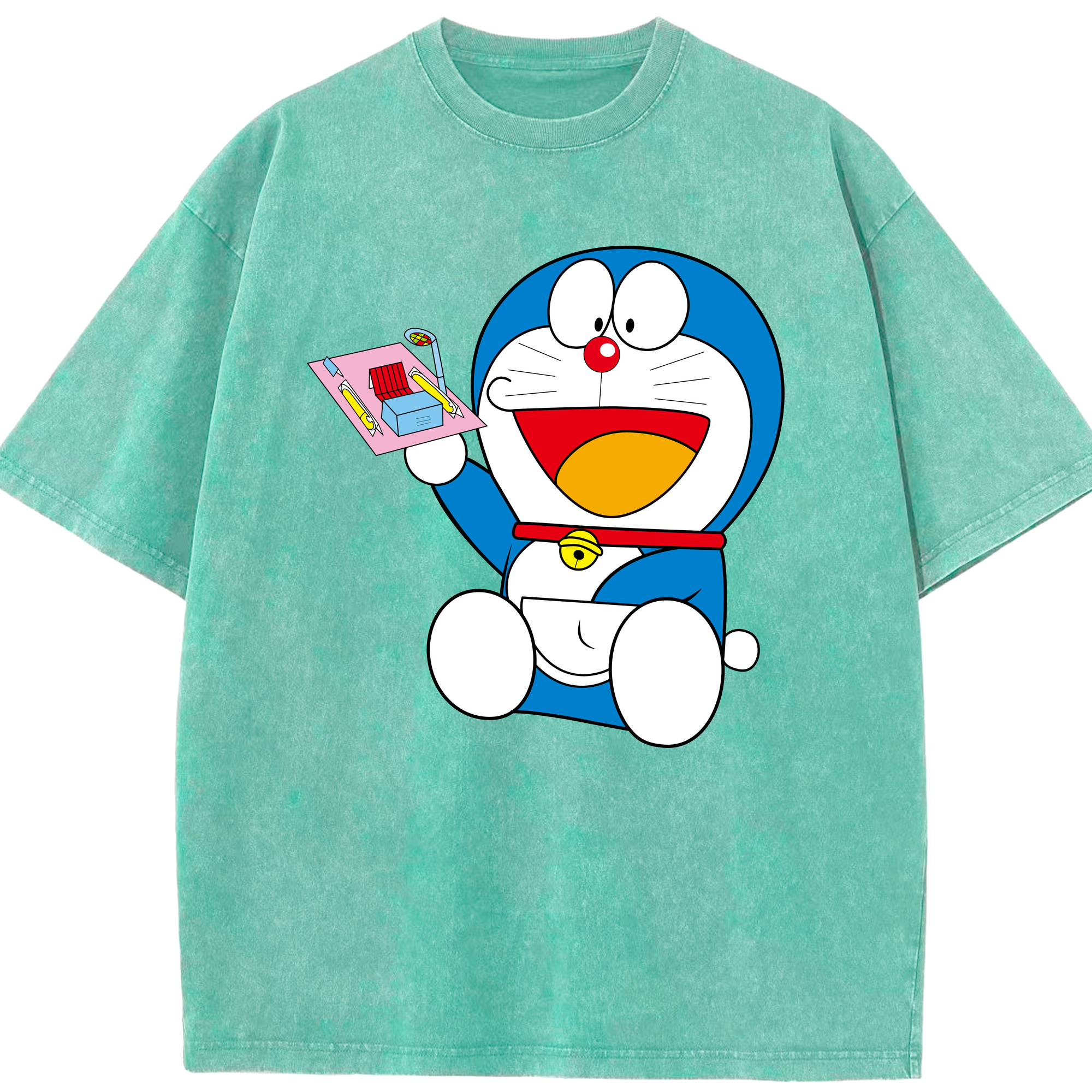 （画像用） ドラえもん Doraemon 綿100% ヴィンテージ風 半袖Tシャツ（フロントプリント）